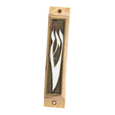 Olive wood mezuzah with Shema scroll and bronze enamel